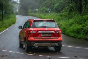 Cab driving through Chhattisgarh countryside